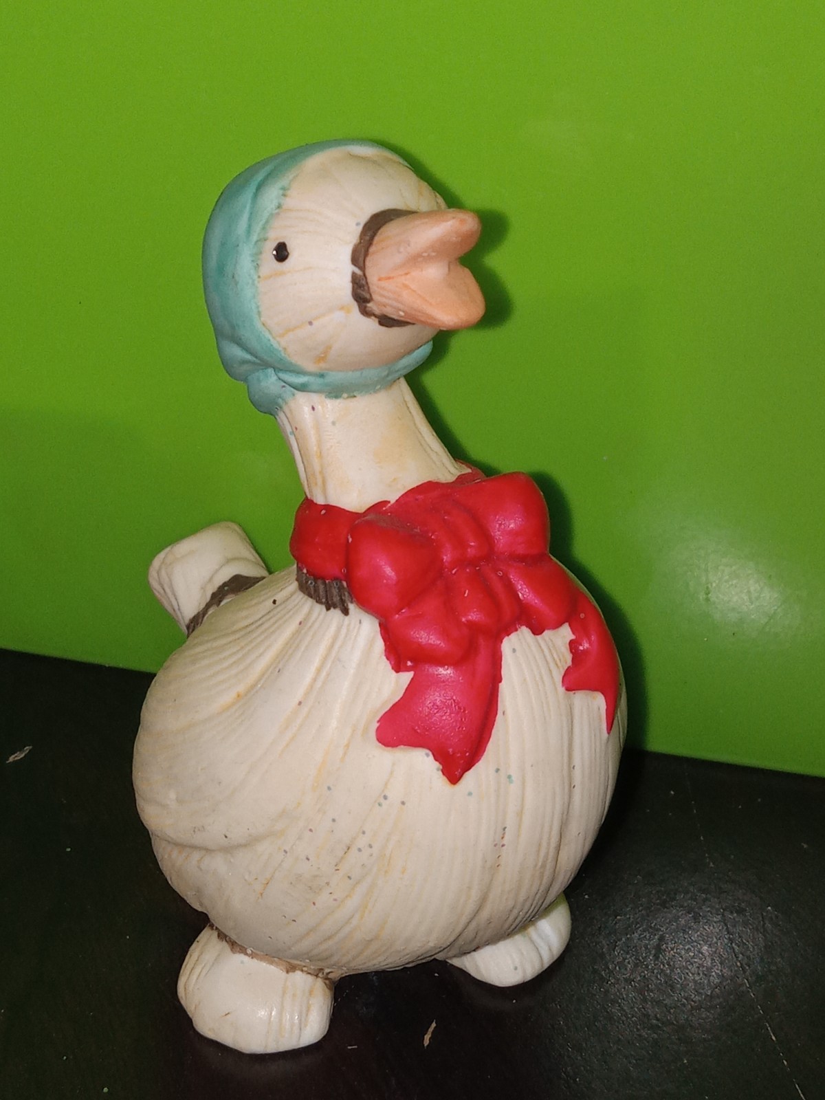 Rare Vintage Ceramic Mother Goose Flambro Figurine Farmhouse Rustic Country