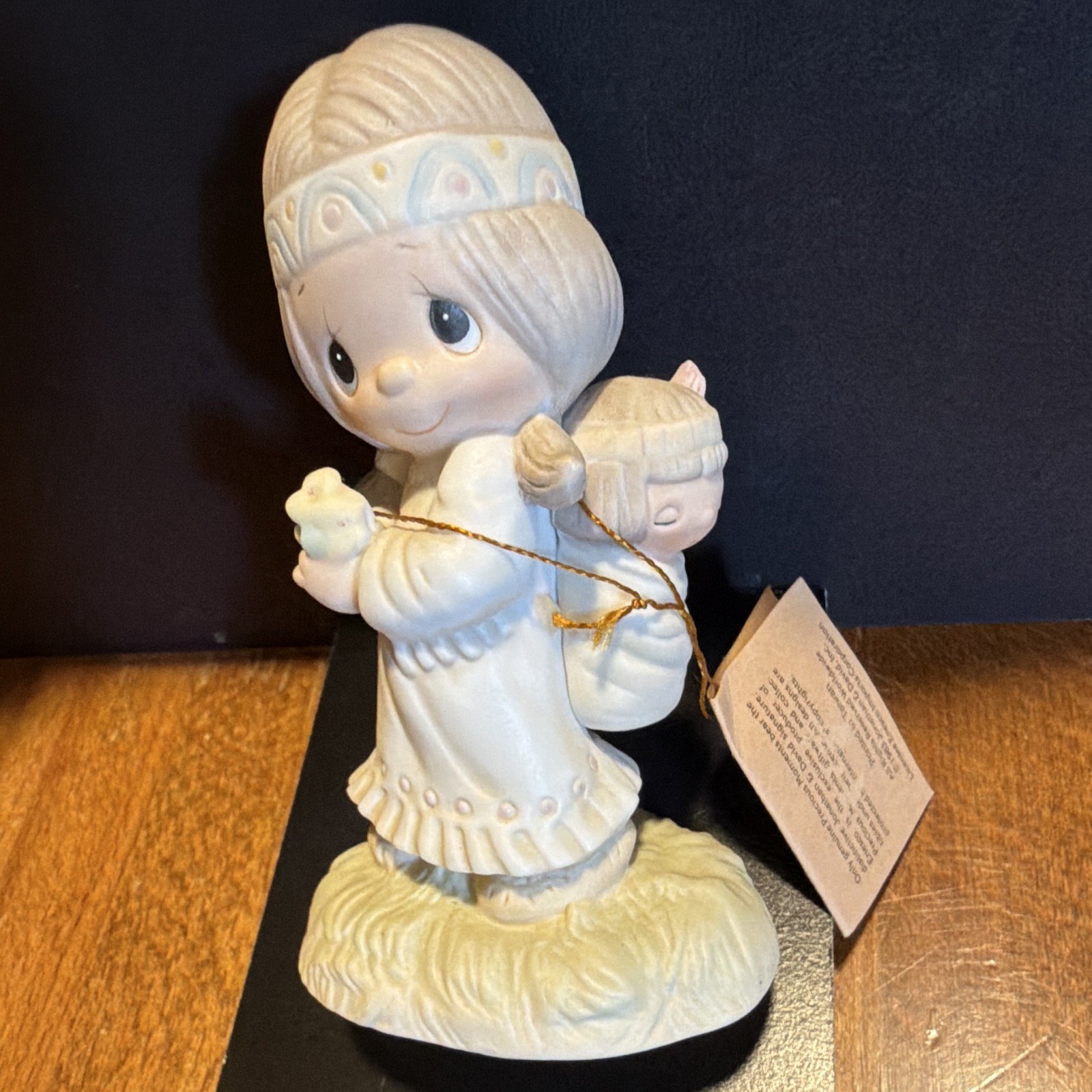 Enesco Jonathan & David “His Burden Is Light” Angel Figurine 1977 Signed