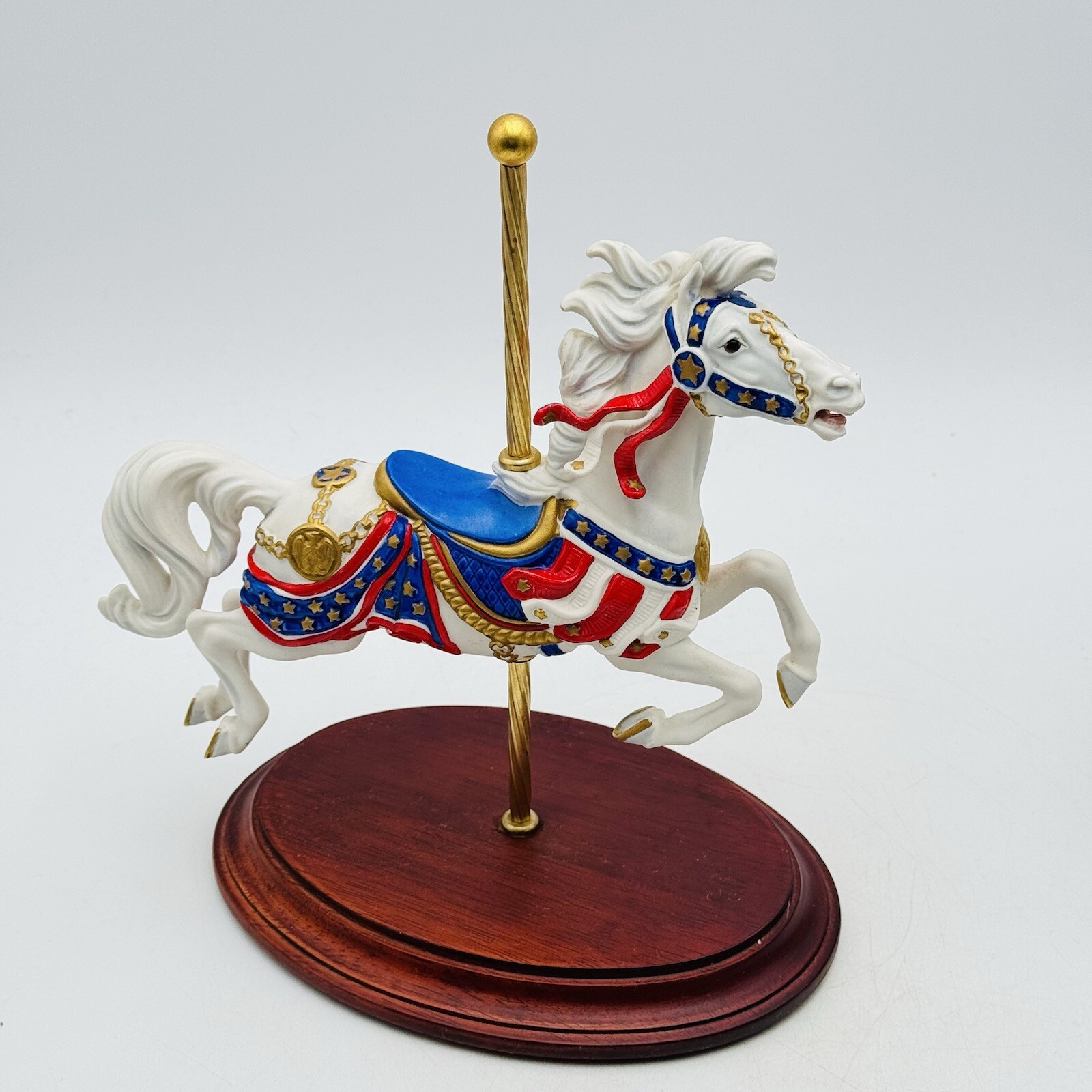 Franklin Mint American Glory Patriotic Carousel Horse Patriotic Independence Day