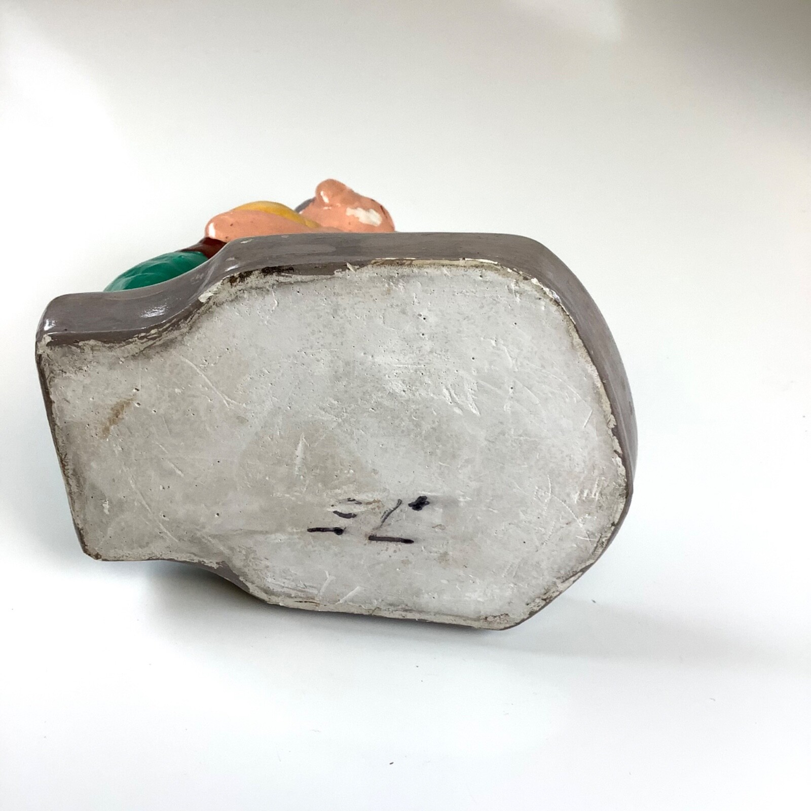 Vintage Plaster or Chalkware Bowling Bowler Key Change Dish Vanity Dresser Tray