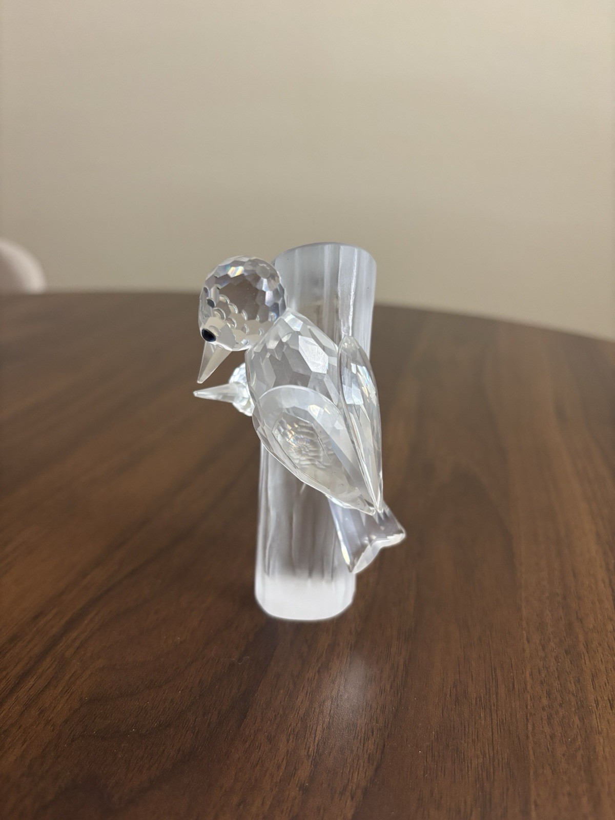 1988 Swarovski SCS Woodpeckers Figurine – Frosted Crystal Birds 4.25″