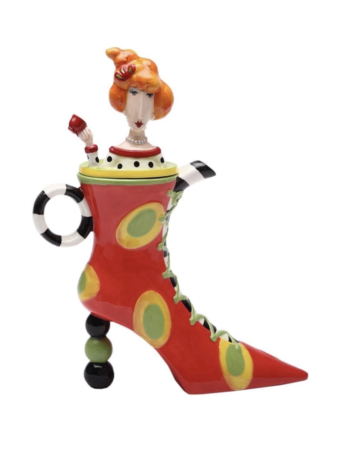 Rare Dolly Mama’s – ARTIST Joey LLE – Wild Colored HIGH HEEL SHOE *TEAPOT*