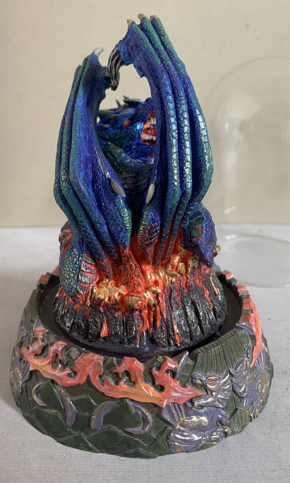 Franklin Mint Michael Whelan Dragons HAND Painted WITH Dome DRAGON INFERNO 5”
