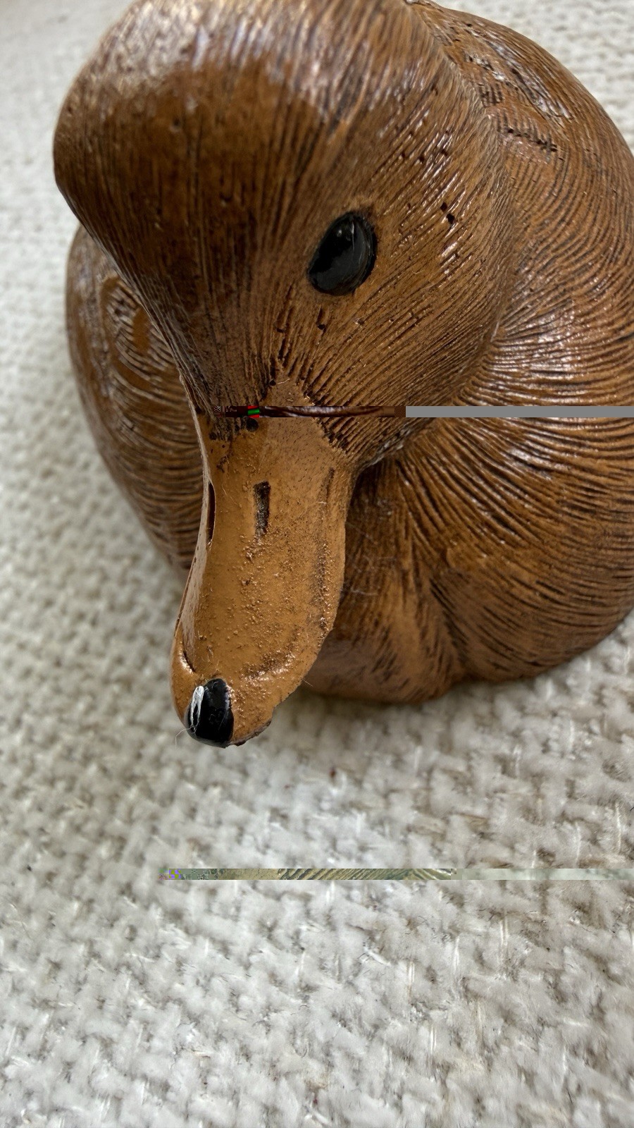 Vintage Duckling Figurine Wood or Resin Composite Detailed Feather Texture 12cm
