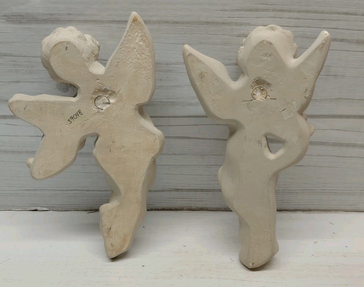 Chalkware Angel Cherub Wall Hanging Vintage Whimsical 10 In.