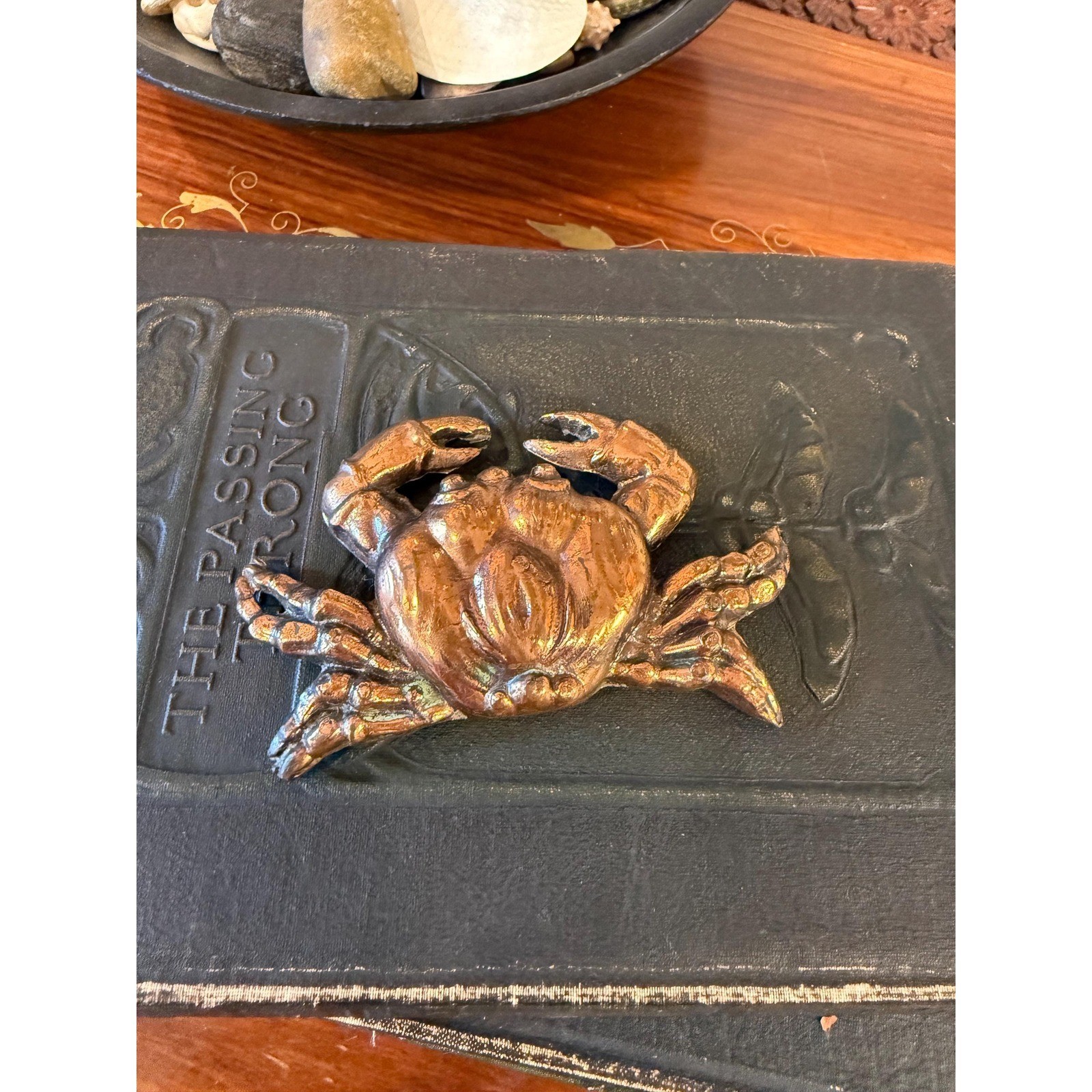 Vintage Metal Crab Figurine Coastal Beach Decor
