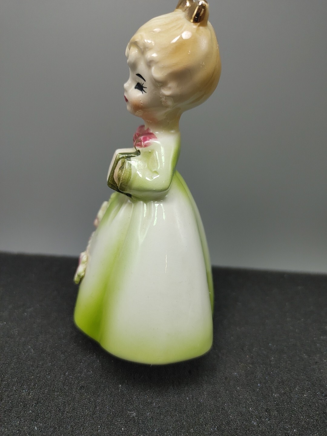 Vintage Left on Blonde Girl With Green Dress Number 5861