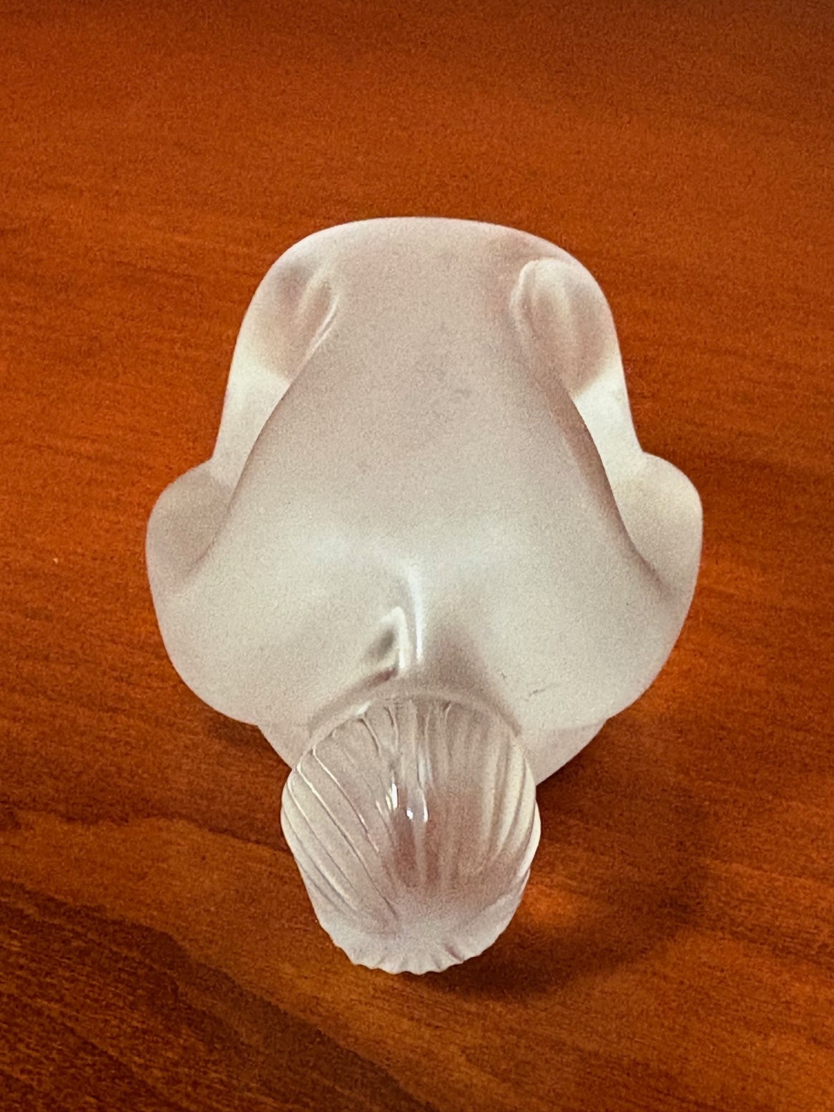 Lalique Resting Folded Leaf Nude Clear & Frosted MINT Condition Free Shipping!
