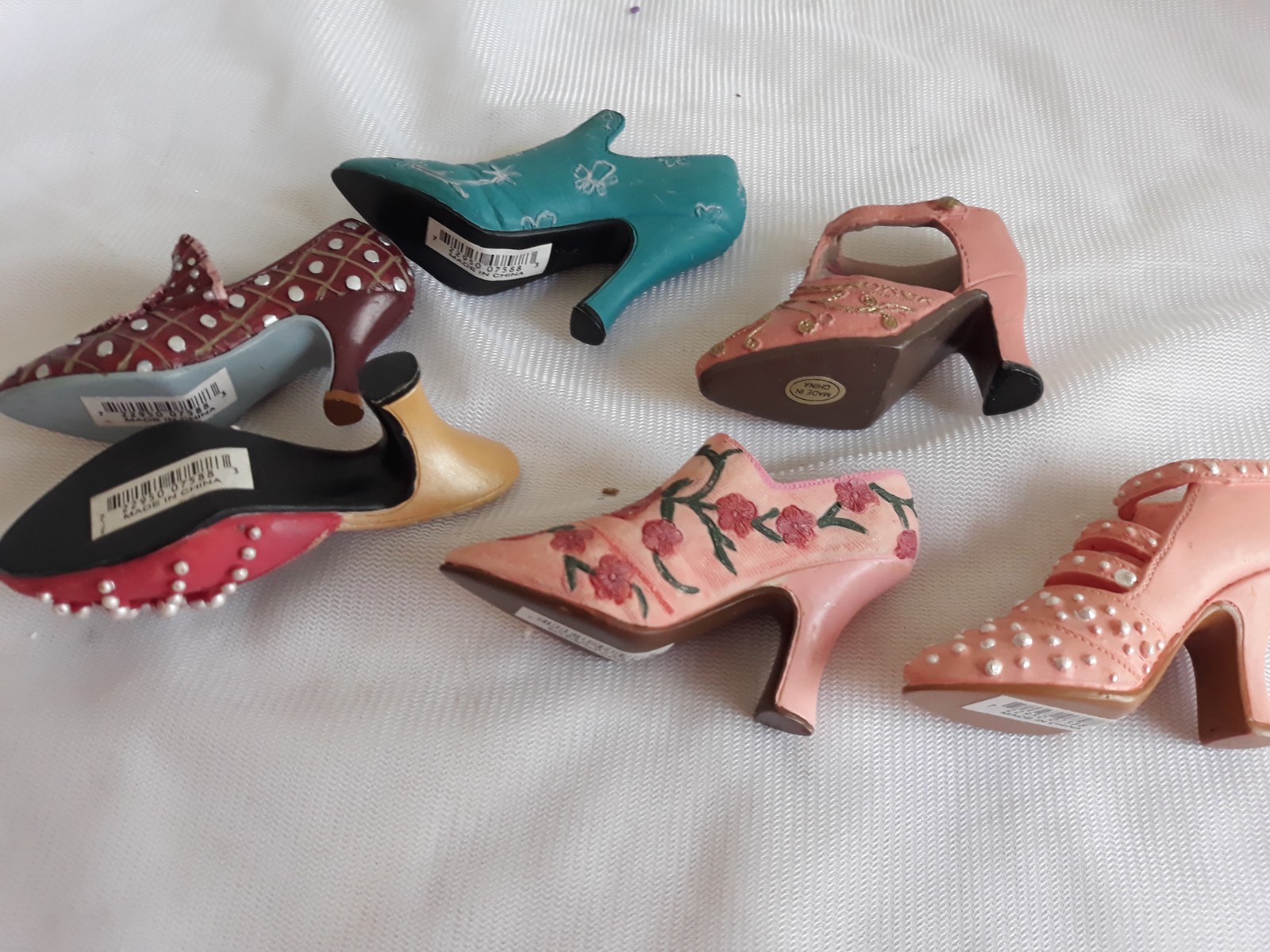 Miniature Decorative Shoe Collection Lot of 10 Various Styles Colors Resin Fun!