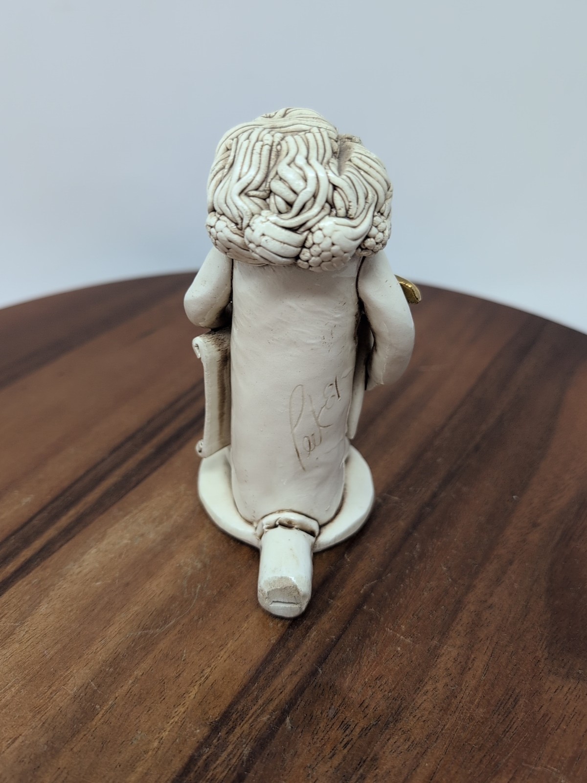 Unique Vintage Ceramic/Clay Adorable Architect Figurine Signed & Dated by Artist