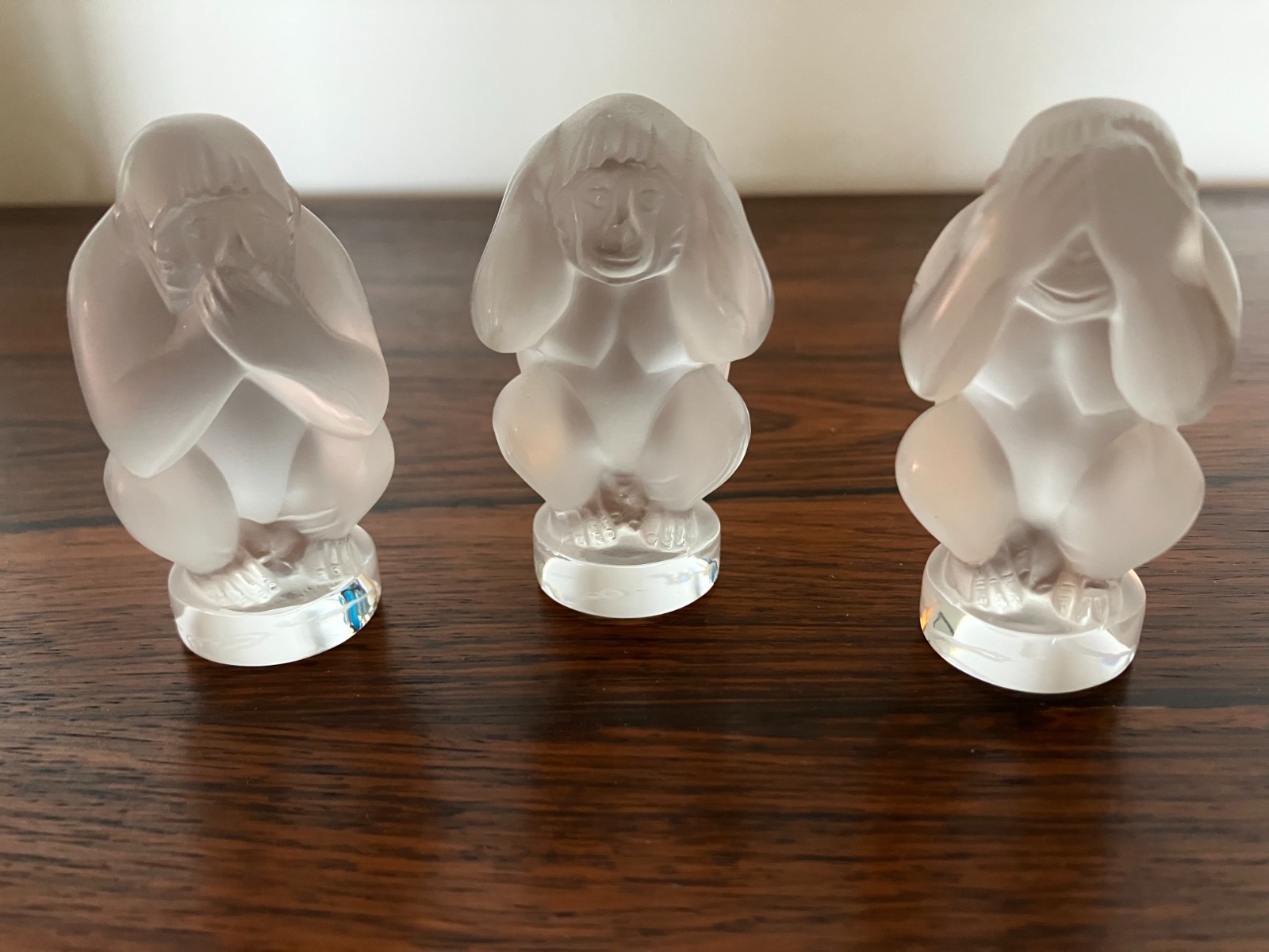 Lalique Crystal Three Wise Monkeys