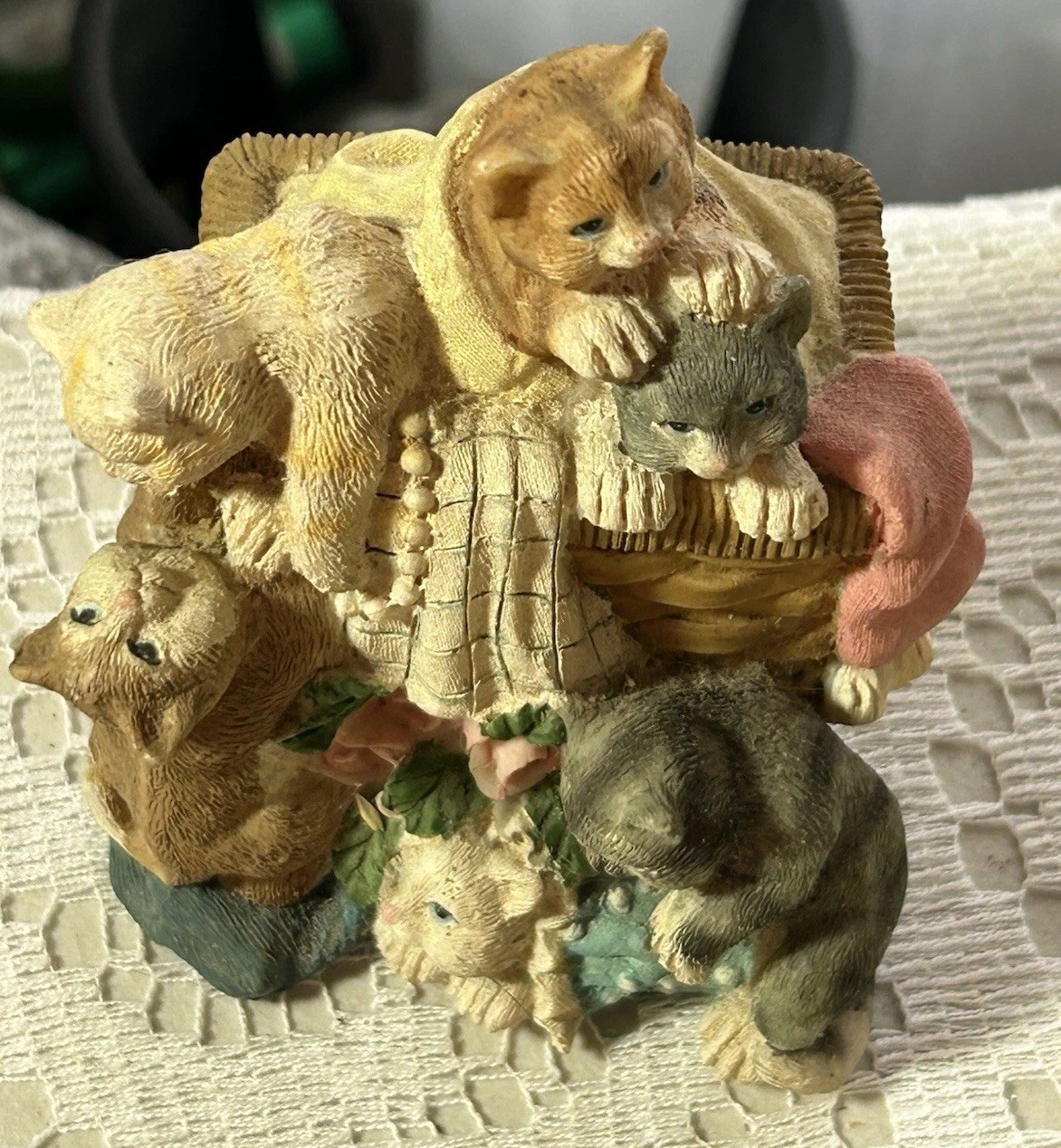 Cat Kittens “MY FAVORITE THINGS” Knick Knack By San Francisco Music Box Co