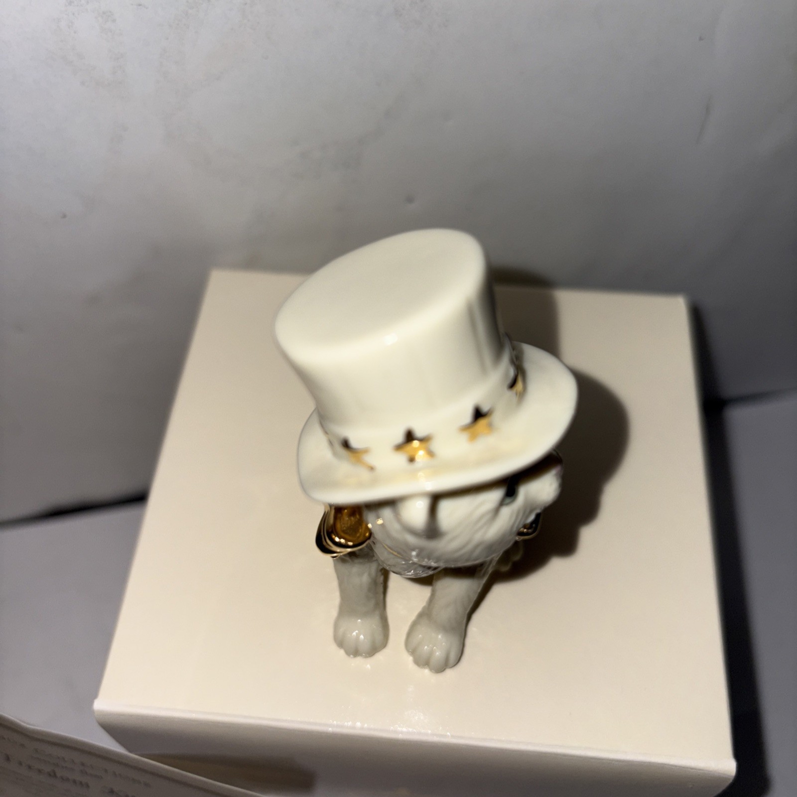 Vintage Lenox 24K Freedom Kitty Independence Day Cat With Flag Figurine