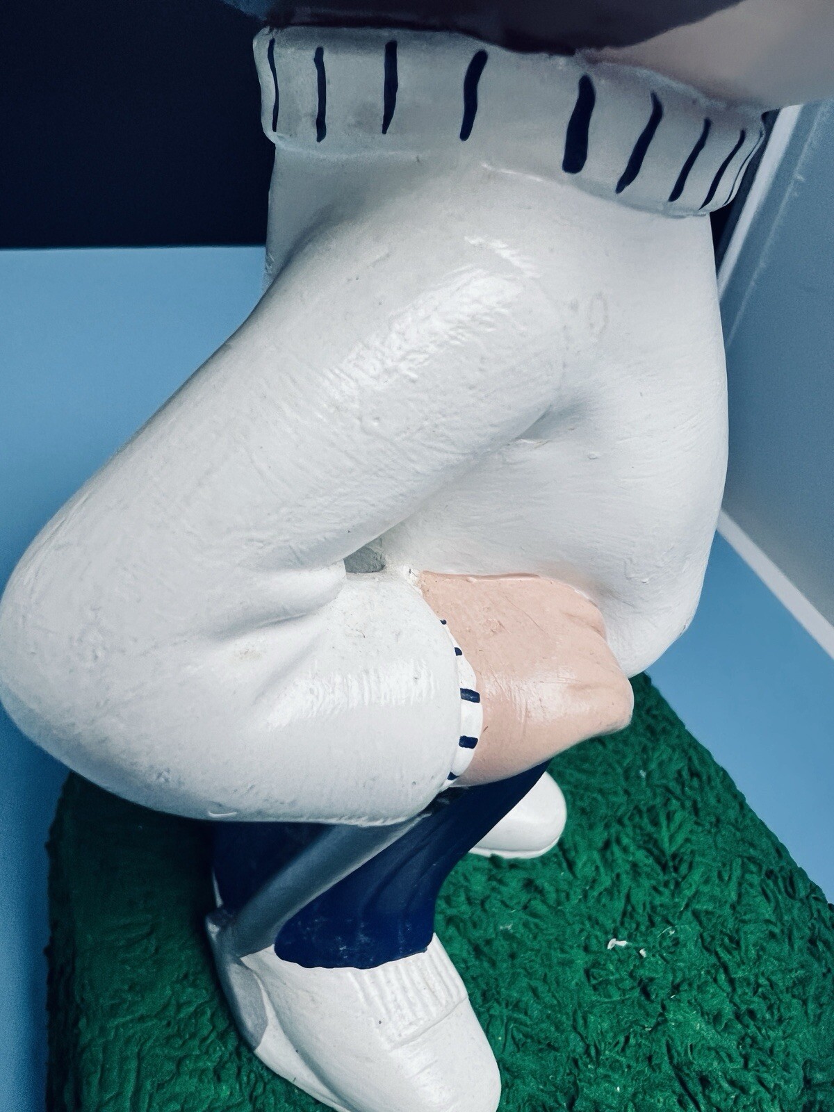 Vintage Hand-Painted Smiley Boy Golf Player 10″ Ceramic Statue Figurine On Green
