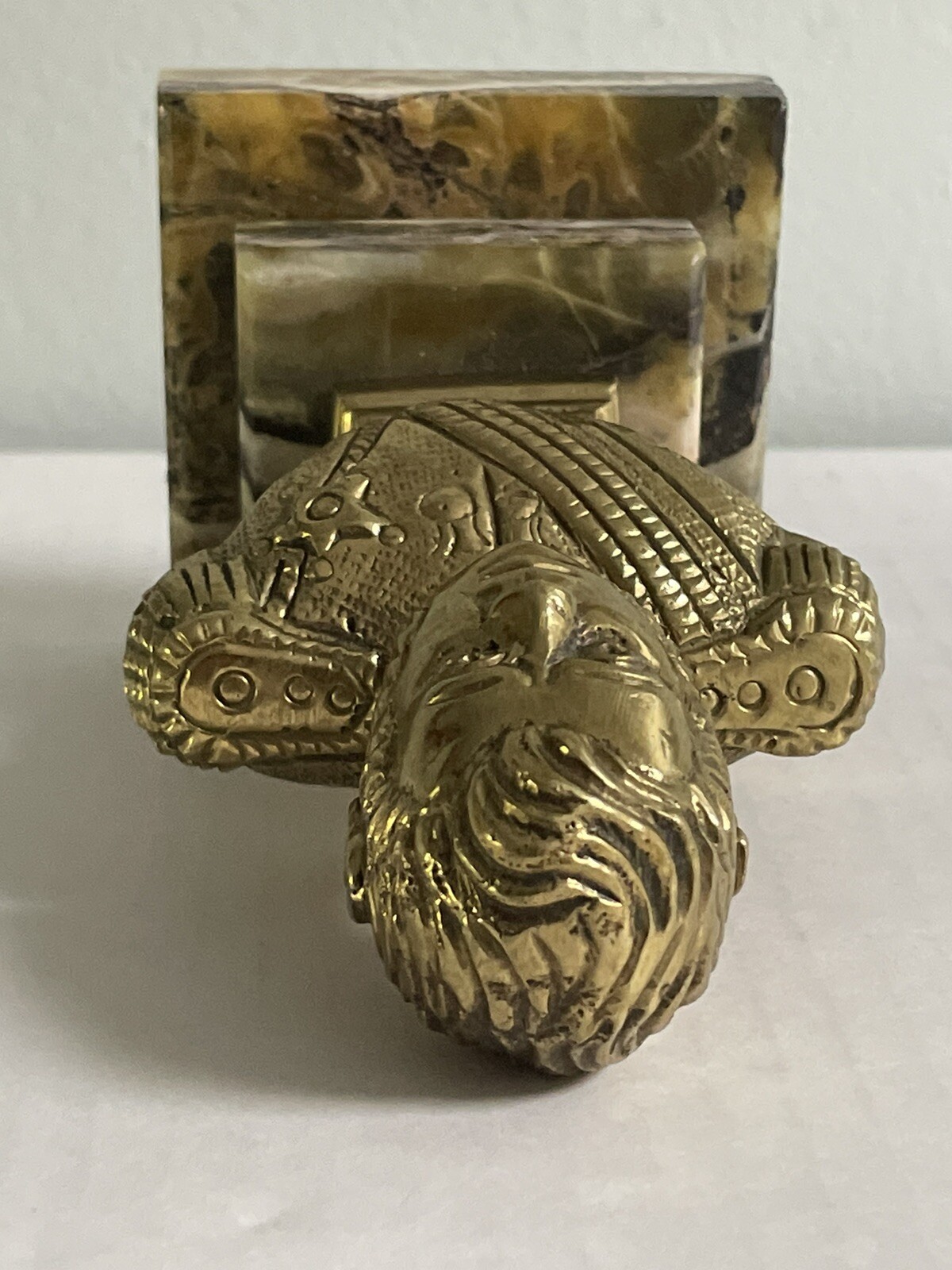 Miniature Brass Bust Of Bernardo O’Higgins Chile On Padded Marble Base *See Pics