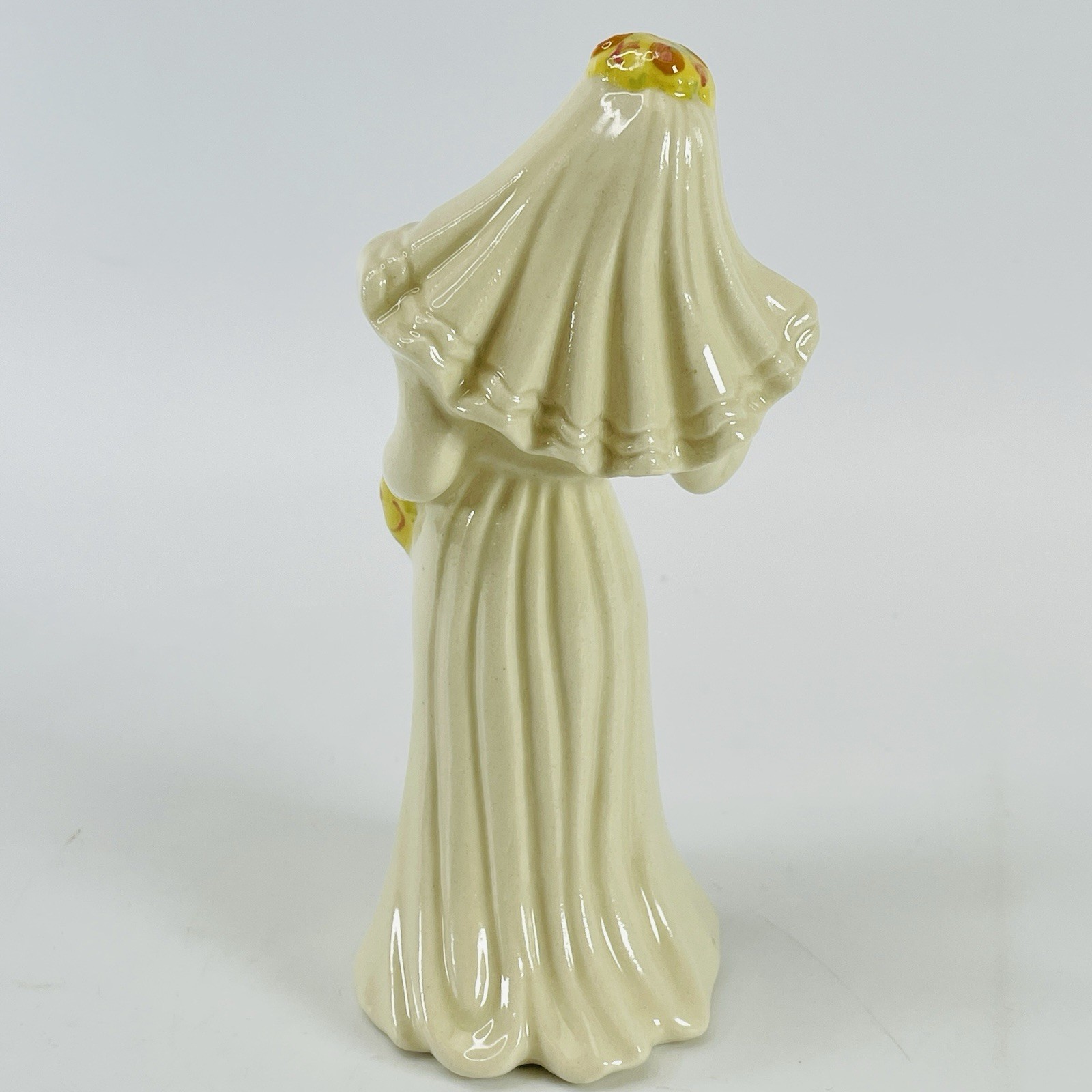 Vtg 1950s MCM Wedding Cake Topper Decor Bride Ceramic Figurine 5″ Retro Bridal