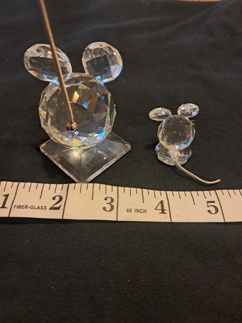 Swarovski Crystal Mouse with Metal Tails Small, Medium – set of 2