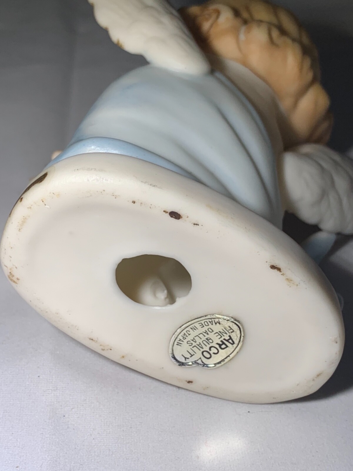 Pair of Vintage Arco Japan Bisque like Angels 4 1/2” tall