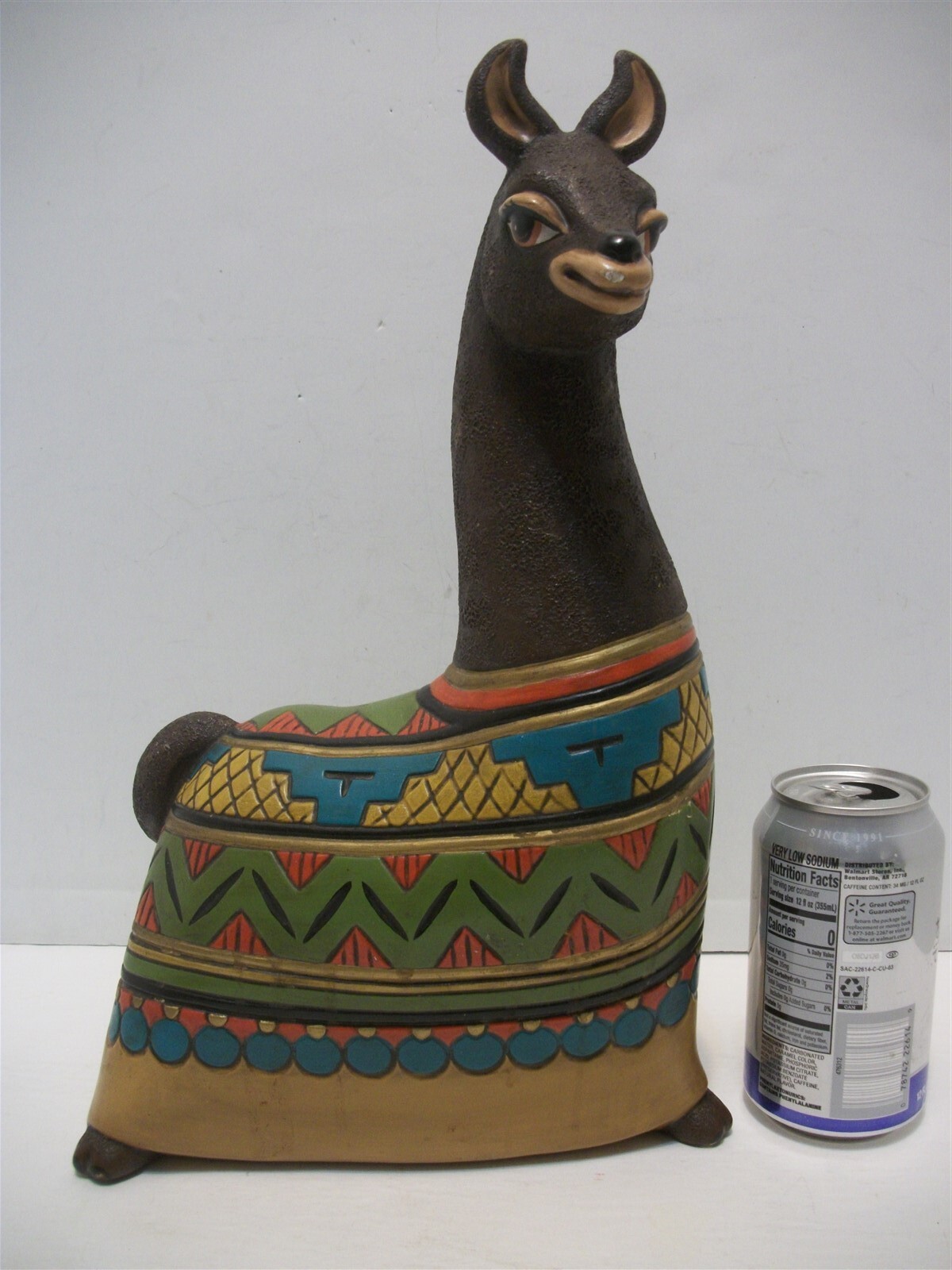 Folk Art Llama Alpaca Ceramic 14″ tall