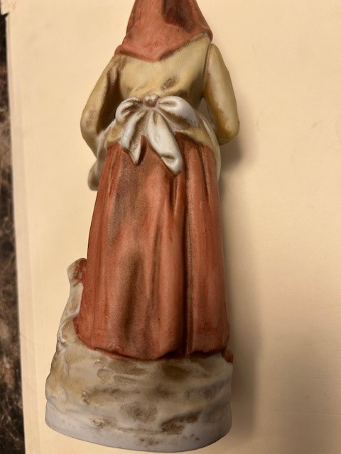 Homco #1417 Old Woman Grapes Figurine Puppy Dog Fruit Basket Vintage Porcelain