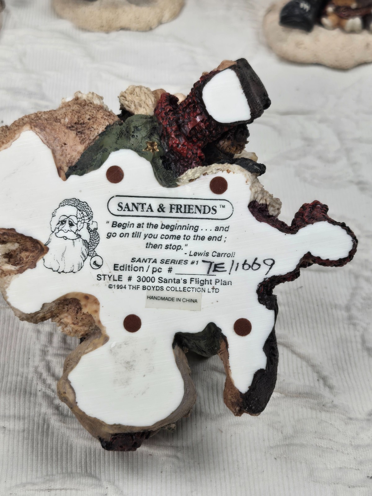 FOUR Boyds Bears Christmas Santa Figurines; The Folkstone Collection; BB#2