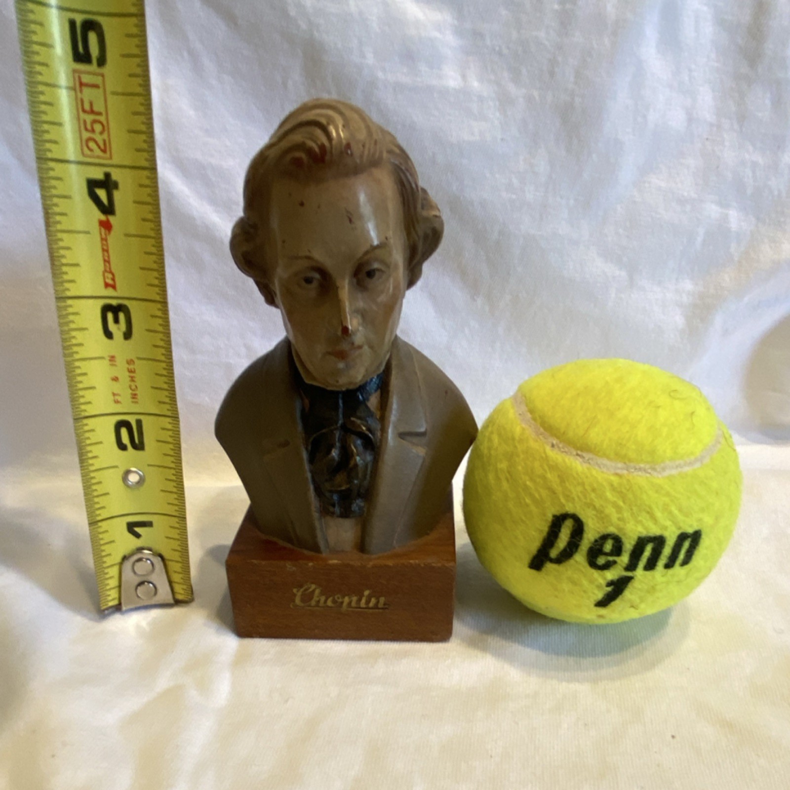Frederic Chopin Decorative Bust on Wood Base TORI ART (Italy) 1950s