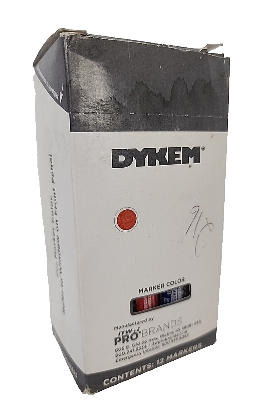 Dykem Industrial Paint Marker Red,Medium Tip NOS Box of 12 #44301