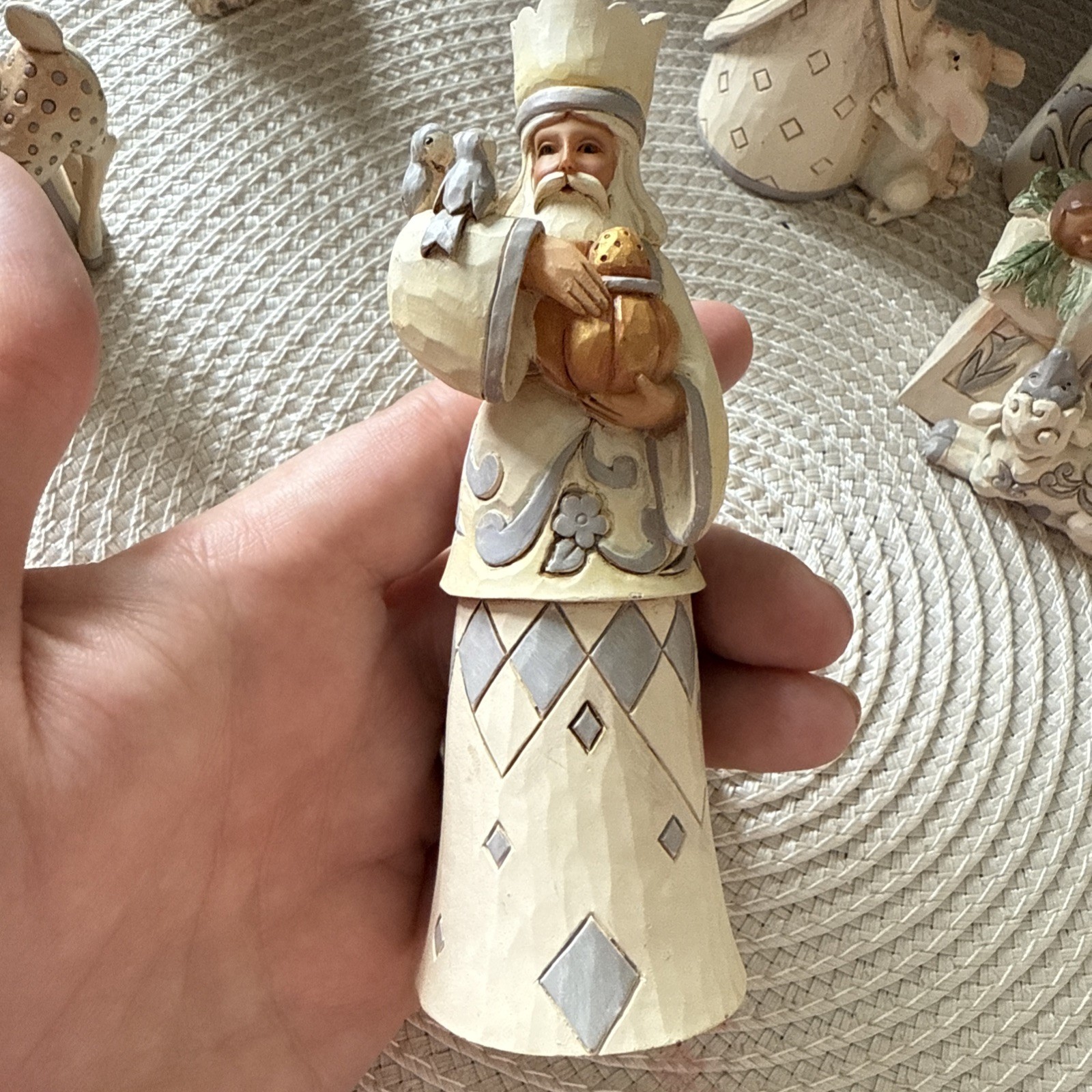 Jim Shore 2016 Nativity Set “We Adore Him” White Woodland 8 Piece Set No Box!