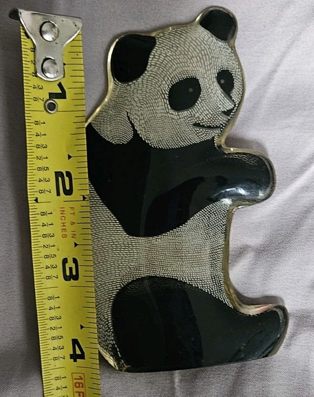 Lucite Panda Bear by Abraham Palatnik Optical Art – Black/White/Clear CUTE!!!