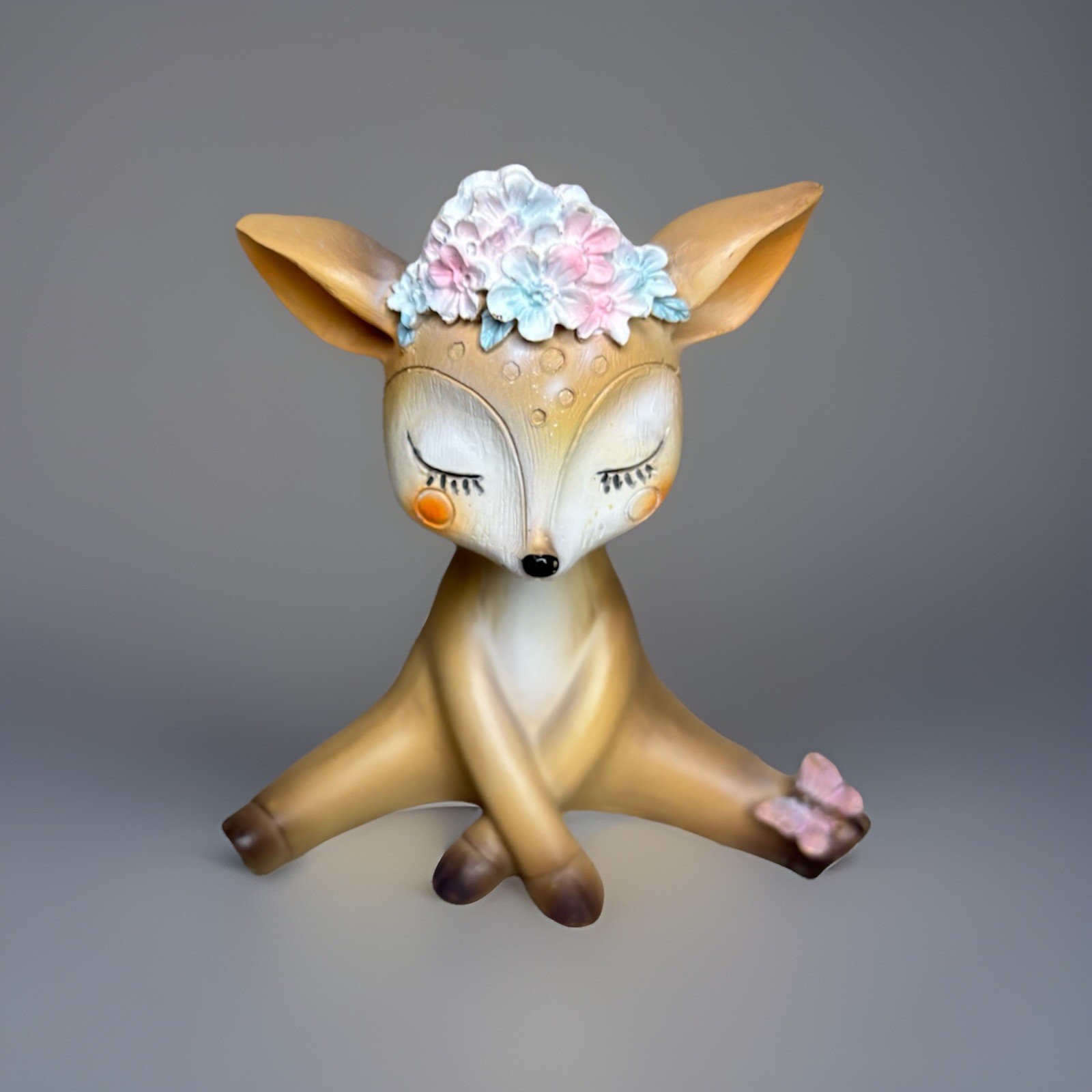 Deer Figurines Woodland Animal Doe Fawn Decor Home Adorable Set Of 3