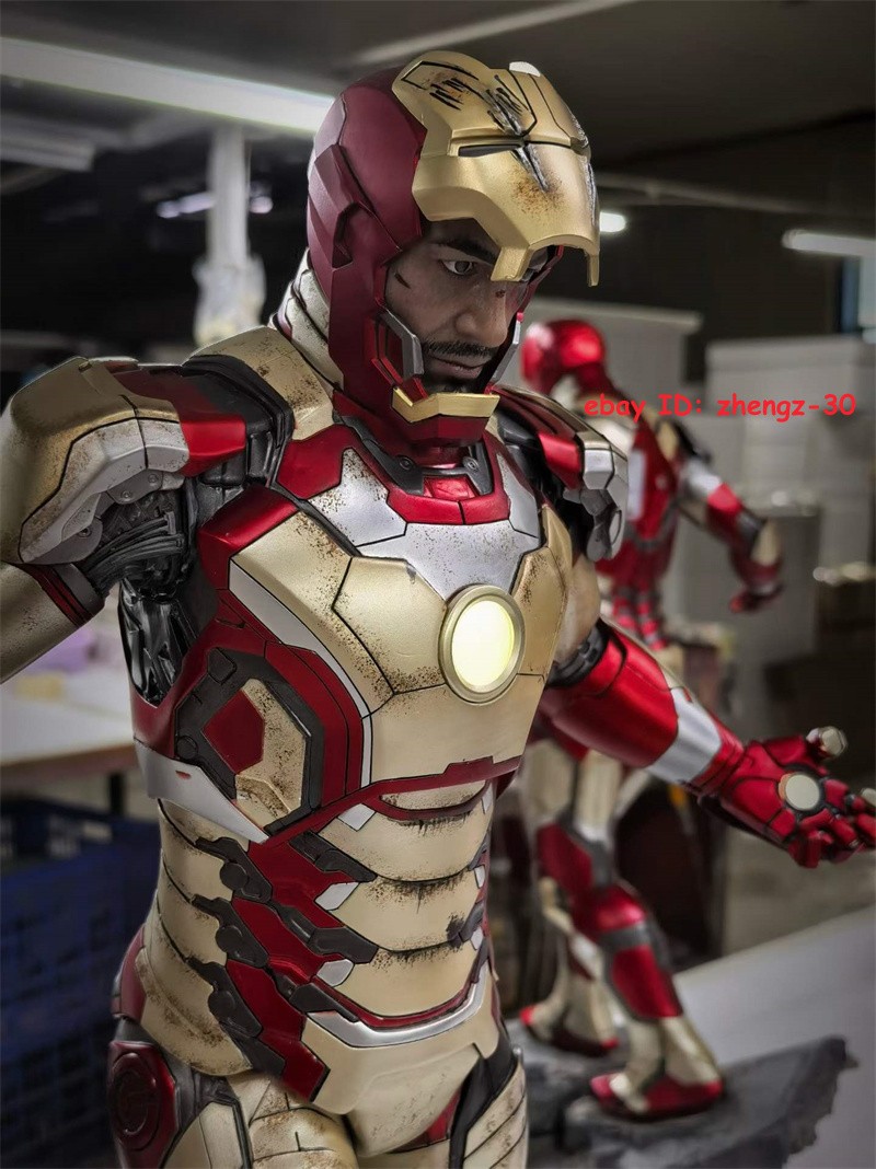2 Heads Recast H58CM QS Studio 1/4 Iron Man MK42 Statue Painted Model Collection