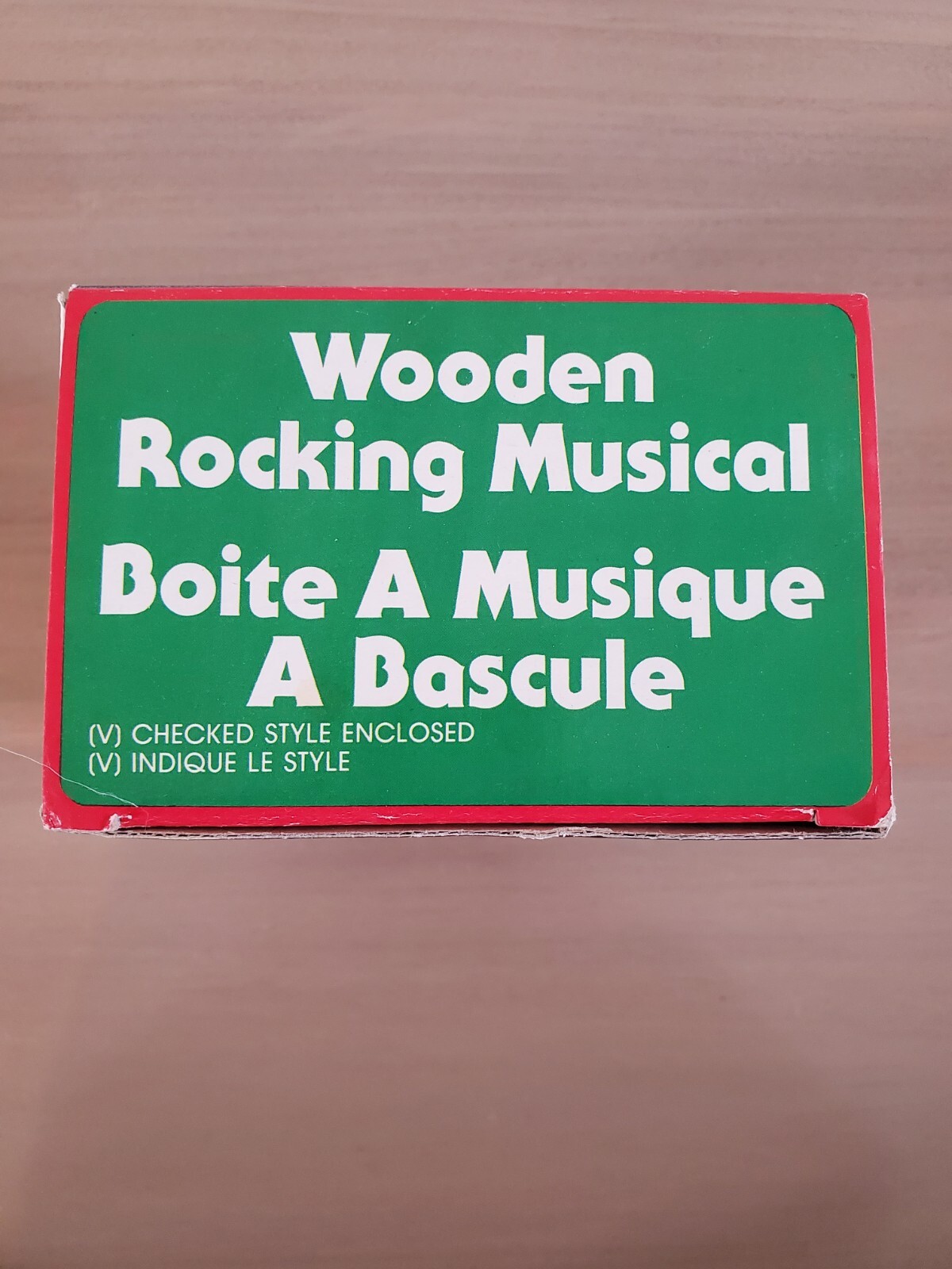 Wooden Motion Rocking Horse Figurine Music Box Plays School Days With Boy