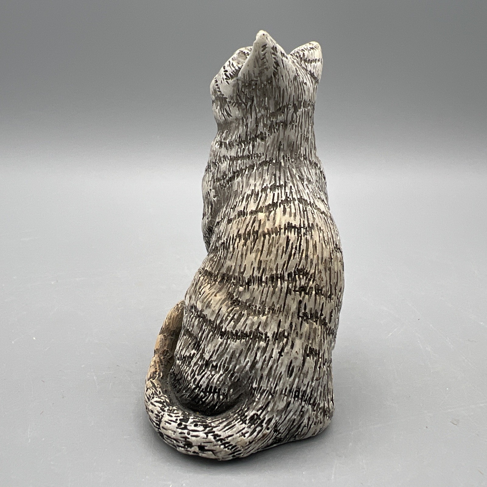 Vintage A Lucchesi FARO Kitty Cat Figurine Made Italy Gray Resin