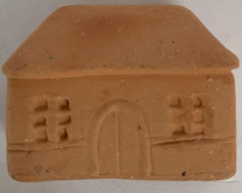 5 Mini 3D Clay Terra Cotta Houses Village Rustic Primitive Craft Holiday Decor