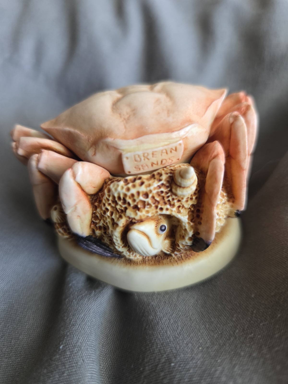 Harmony Kingdom Jardinia Crab Trinket Box Vintage Nautical Figurine Crown Stamp