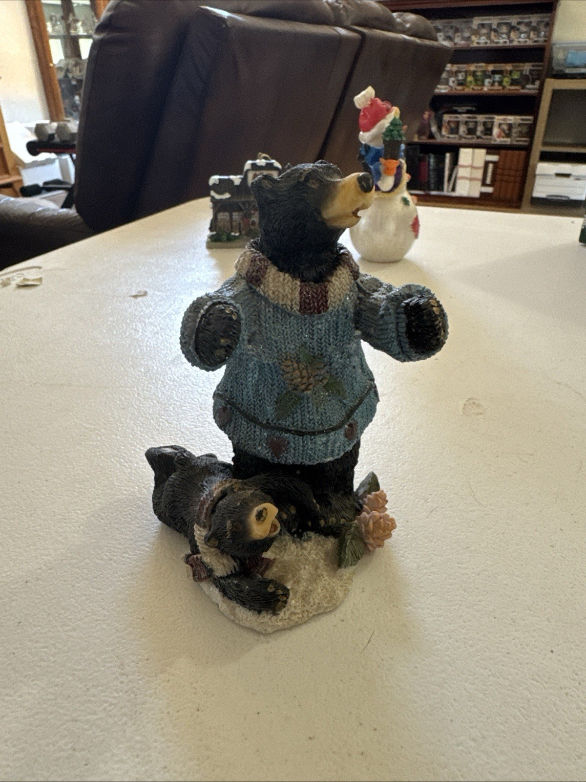 Daddy And Baby Black Bear Resin figure