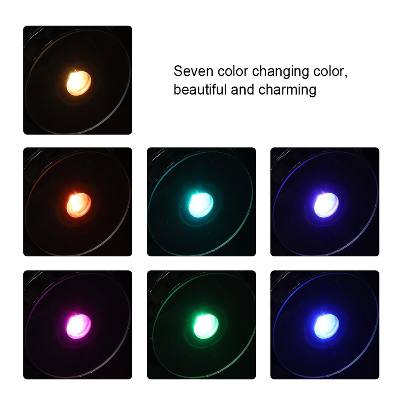 2PCS LED Light Display Base Stand 7 Color Lamp Holder Crystal Glass Art Figurinm