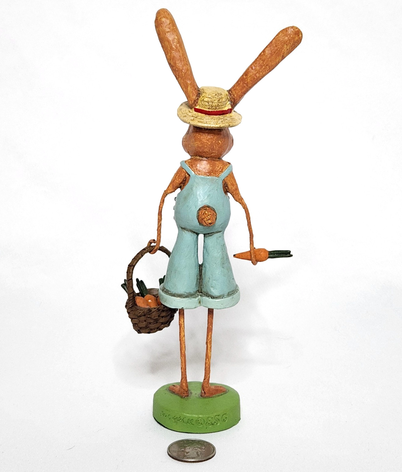 Lori Mitchell Figurine Carrot Farmer Cade 8.5″ Bunny with Basket of Carrots