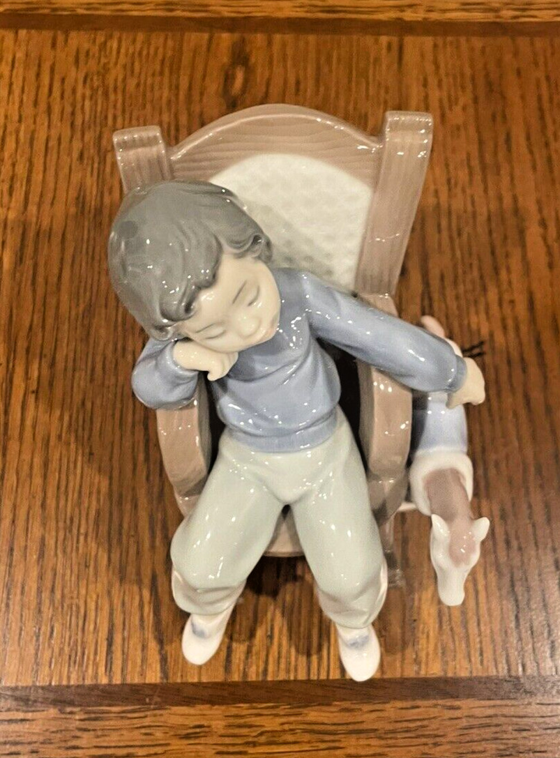 Lladro Porcelain Figurine #5846 All Tuckered Out Boy Sleeping Original VTG Box