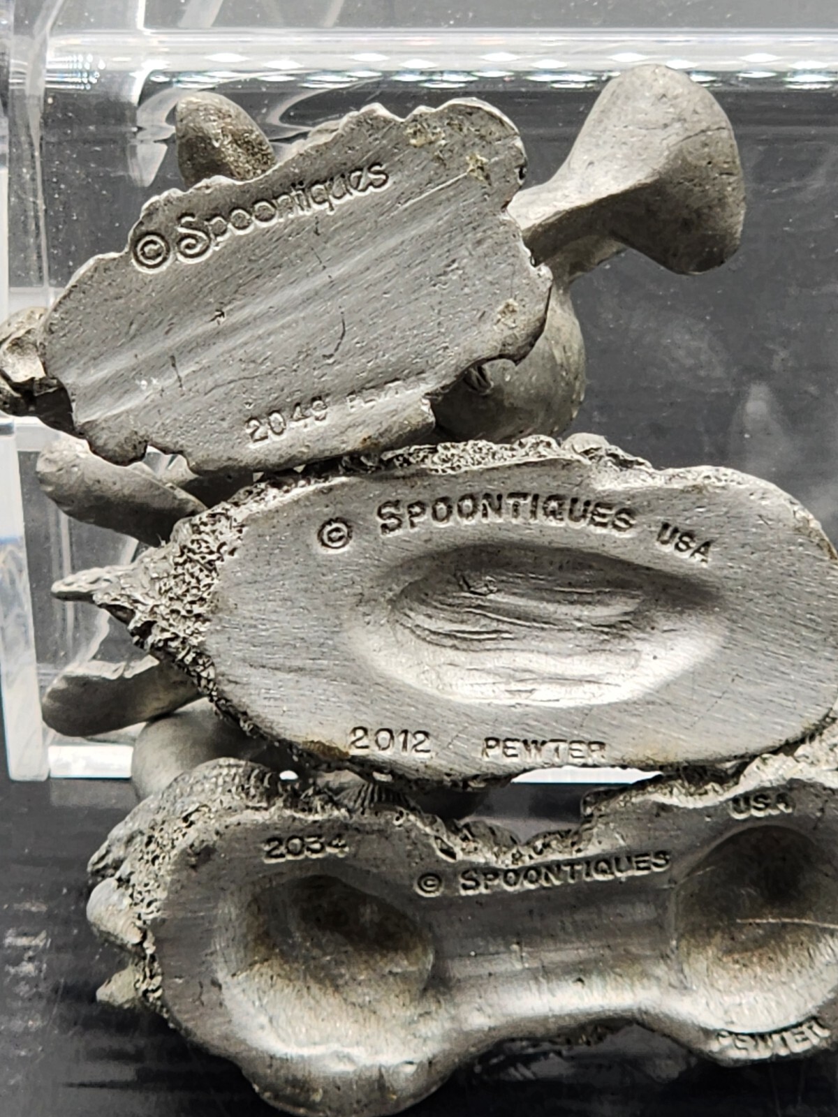3 Vintage Spoontiques Pewter Nautical Ocean #2049 #2012 and #2034 Excellent