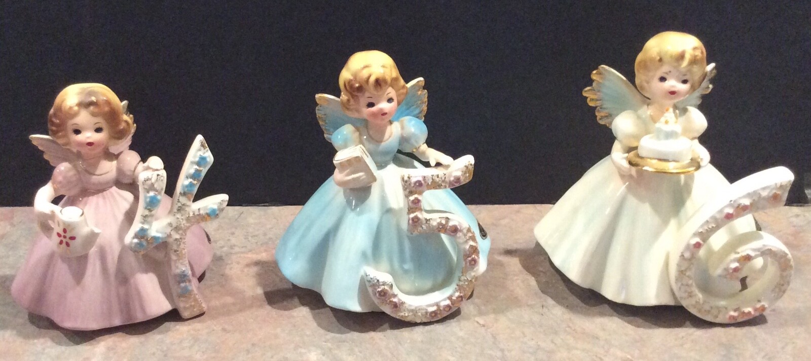 Josef Originals Lot of 3 Birthday Angel Figurines Ages 4~5~6 – Japan