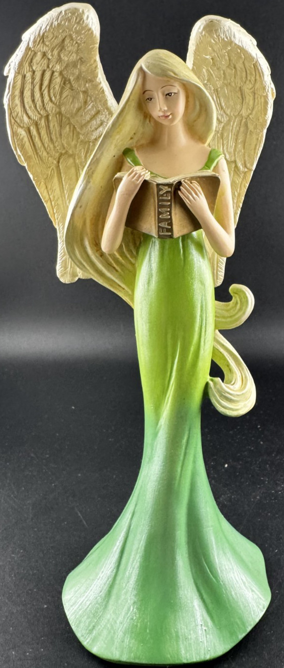 Russ Berrie “Family” Angel Figurine – Zev Design, Green Dress