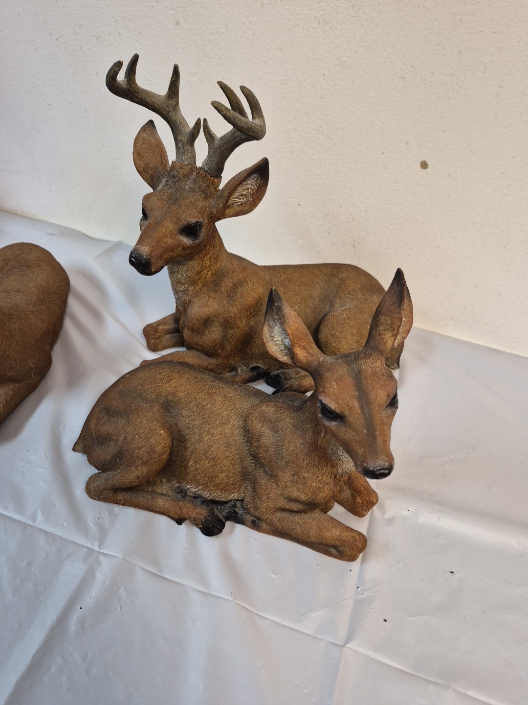 Vintage Homco 1985 Deer Fawn Family 3 Figurines- Buck & Doe Unmarked