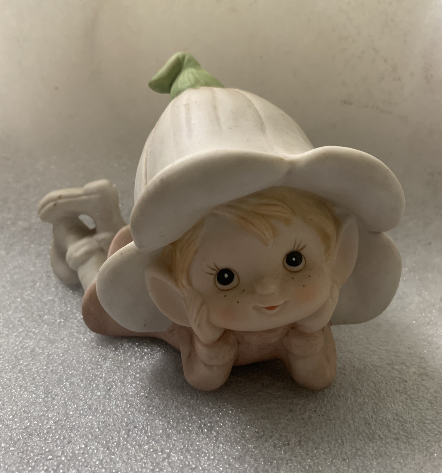 Vintage Homco 5615 Pixie Elves Fairies Figurines Elf Flower Girl Tulip Figures