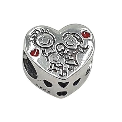 Silver Heart Charm Bead for Jewellery Making | Single Piece