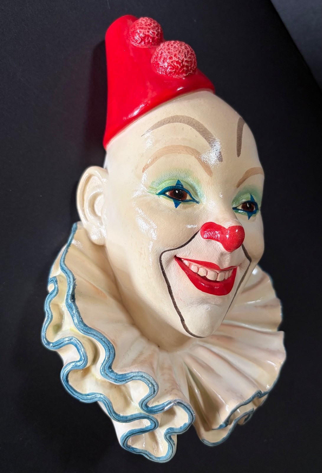 Clown No. 5 Legend Products England 1985 Signed F. Wright Art Wall Hanging