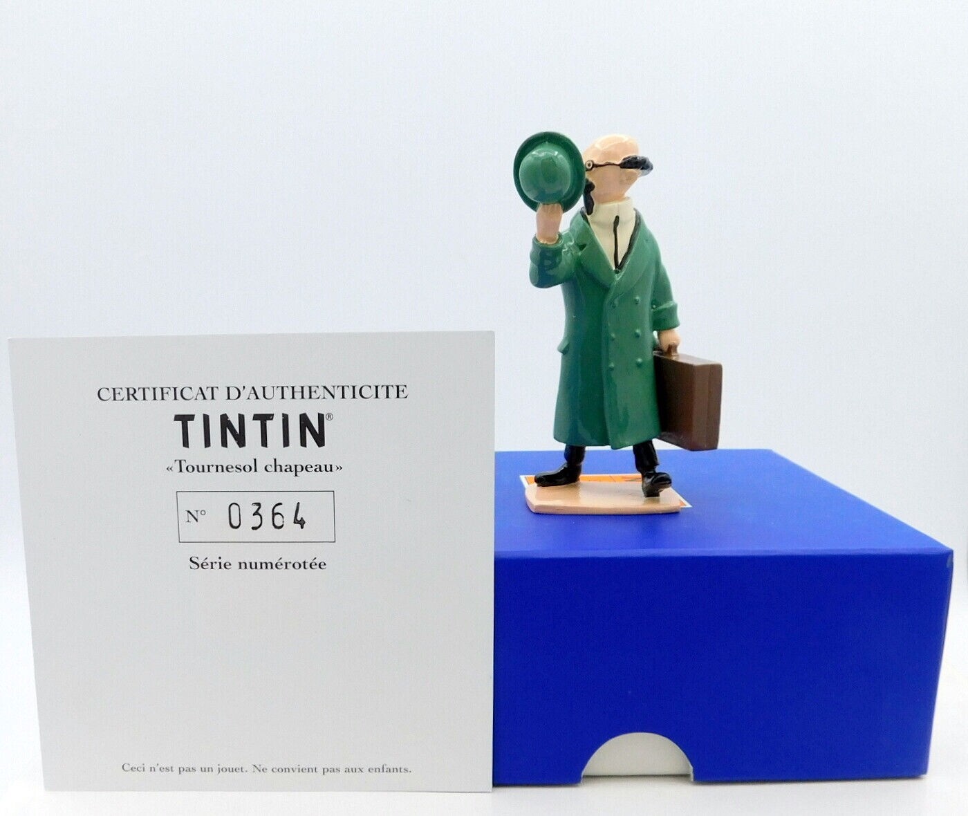 Pixi Tintin Figurine 46903 “Tournesol Chapeau” 1998 Rare Metal Calculus Figure