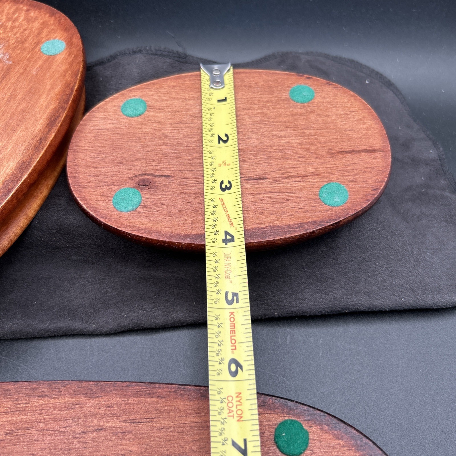 Vtg Set of 3 Mahogany Finish Wood Bases Figurine Stands Made in Japan 6638 Lot