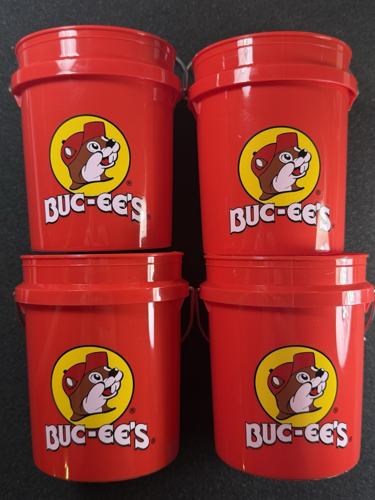 BRAND NEW Lot of 4 Buc-ees Bucees Mini Buckets 4” Tall