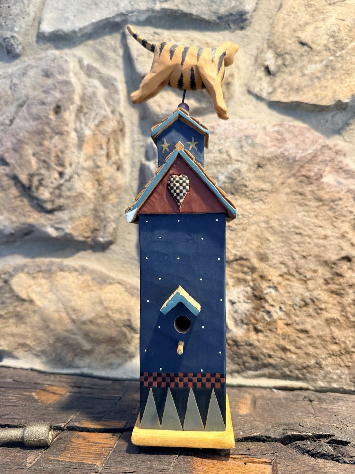 Williraye Studio WW4202 Birdhouse Cat Music Weathervane 1999 Folk Art Retired
